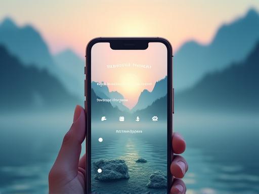 Espace Calme, une application de bien-être numérique affichant un paysage apaisant avec des éléments de méditation.